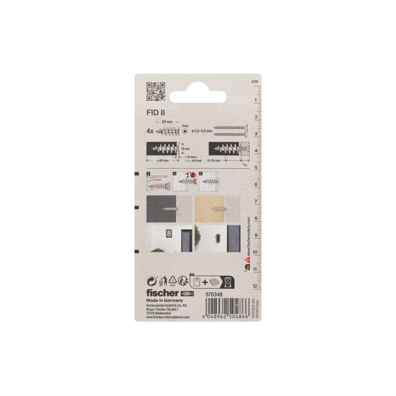 Fischer 570348 screw anchor / wall plug 4 pc(s) 50 mm