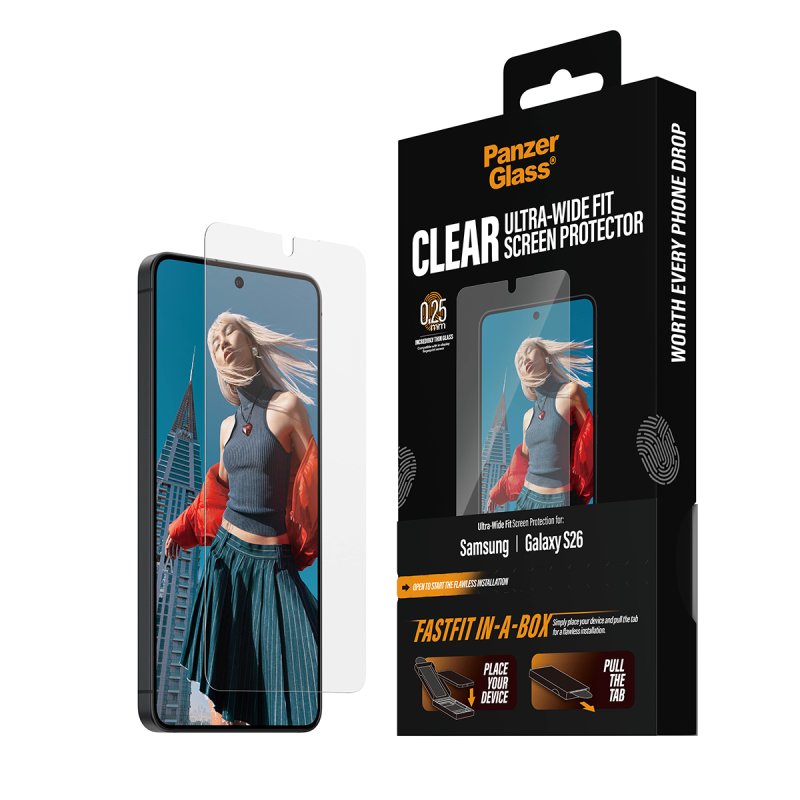 PanzerGlass - Screen Protector Galaxy S26 Pro UWF w. FASTFIT IN-A-BOX