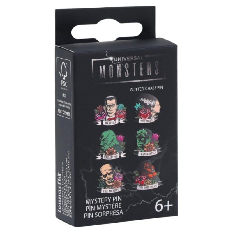 Universal Monsters Enamel Pins Floral Tattoo Mystery Blind Display (12)