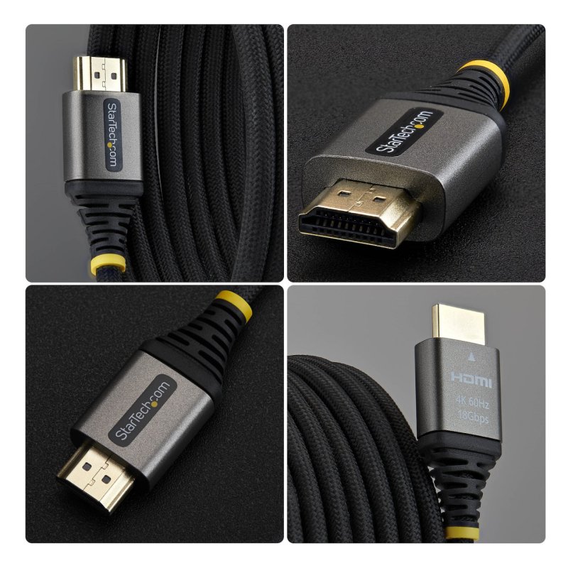 StarTech.com HDMI2-FLEX-4K60-2M câble HDMI HDMI Type A (Standard) Noir, Argent