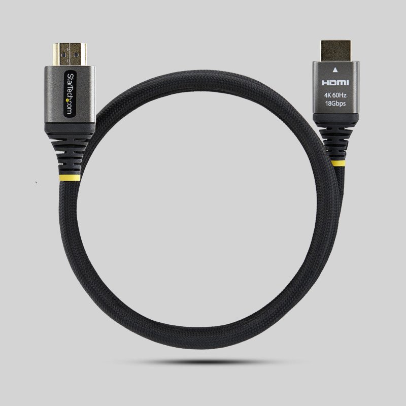 StarTech.com HDMI2-FLEX-4K60-1M câble HDMI HDMI Type A (Standard) Noir, Argent