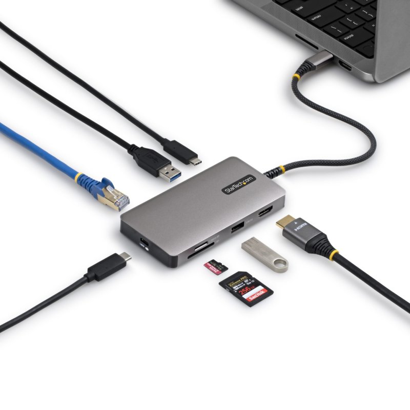 HUB MULTIPORT USB-C - HDMI 4K 60HZ 140W PD GBE