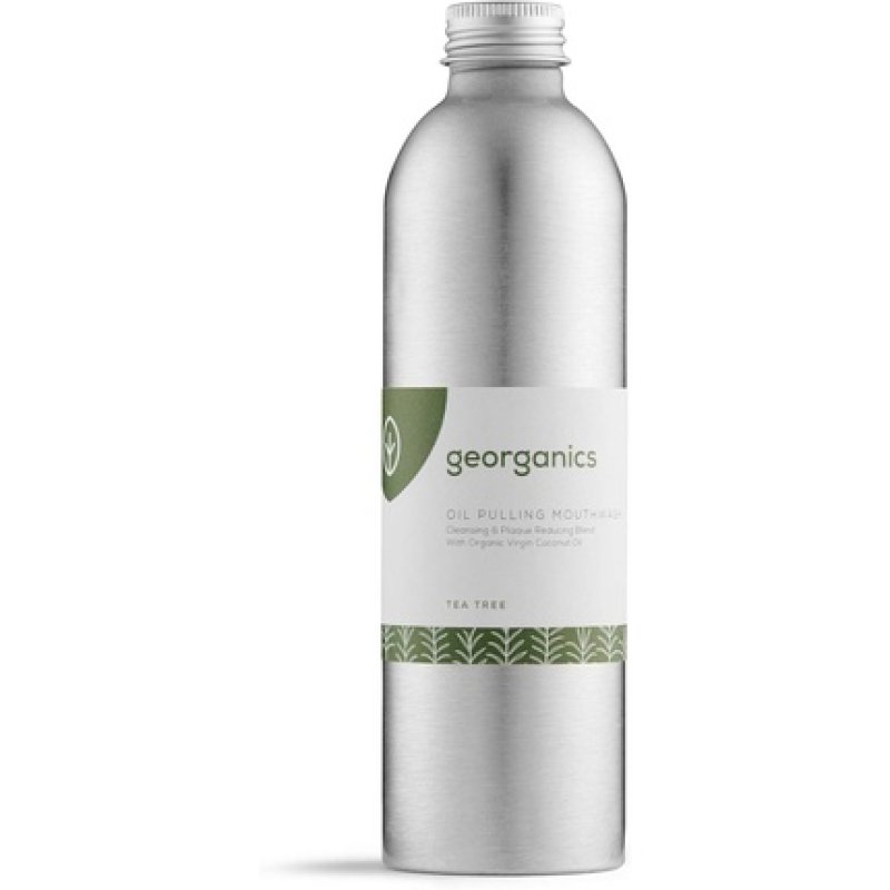 Oil Pulling Mouthwash Cleansing and Plaque Removing Blend with Organic Virgin Coconut Oil Tea Tree 275ml