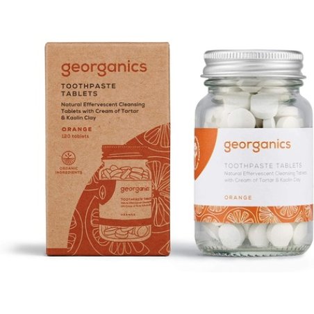 Georganics Natural Orange Flavour Toothpaste with Kaolin Clay 120 Tablets