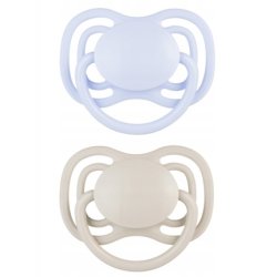Canpol Babies Symmetrical Silicone Pacifier Blue Nude 23225 06 Months 2 Pieces