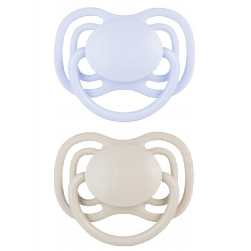 Canpol Babies Symmetrical Silicone Pacifier Blue Nude 23225 06 Months 2 Pieces