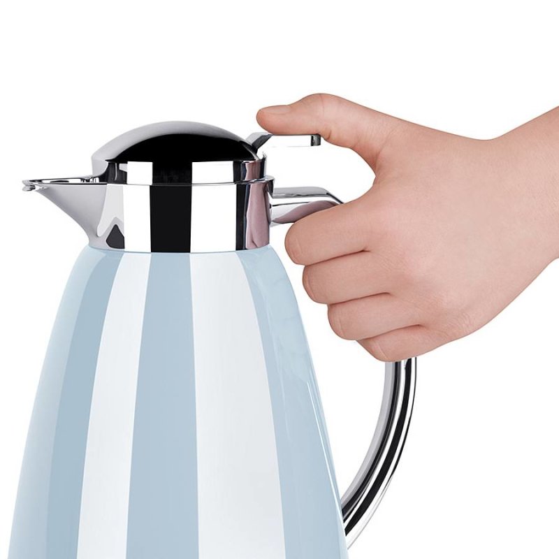 CAMPO Isolierkanne, 1 Liter (hellblau/edelstahl, QUICK TIP Verschluss)