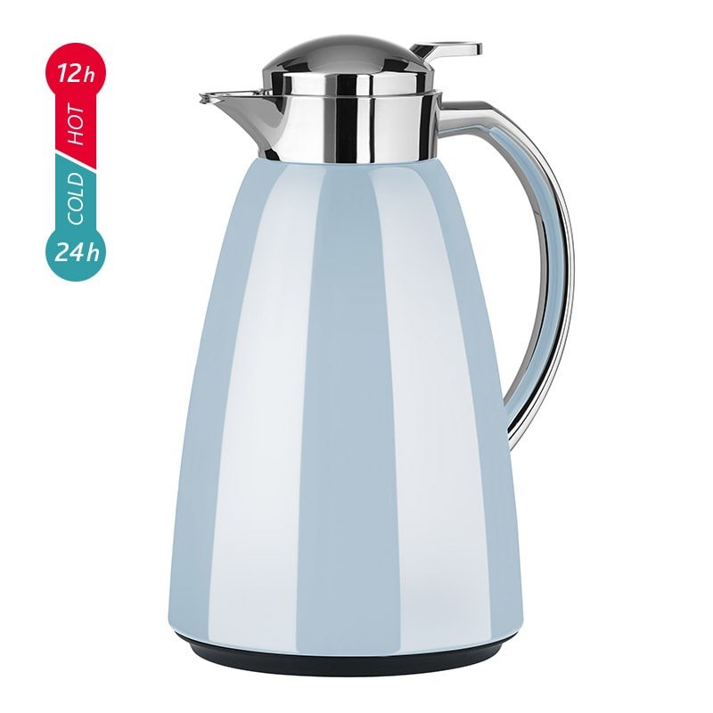 CAMPO Isolierkanne, 1 Liter (hellblau/edelstahl, QUICK TIP Verschluss)