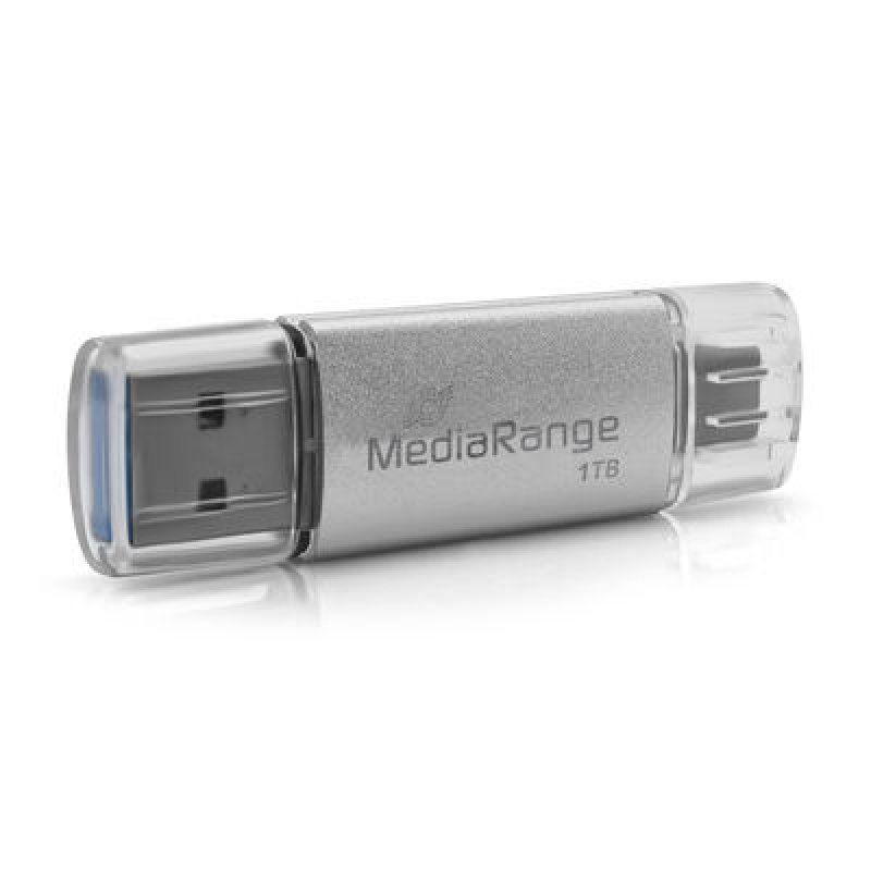 STICK MediaRange USB-Stick 3.2 Gen 1 USB-A und USB-C, 1TB silber