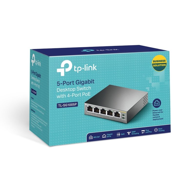 TP-Link TL-SG1005P Non-géré Gigabit Ethernet (10/100/1000) Connexion Ethernet, supportant l'alimentation via ce port