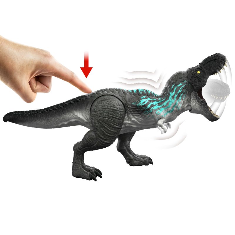 Jurassic World Muscle Madness Tyrannosaurus Rex Action Figure, T-Rex with Grow Feature & Roar