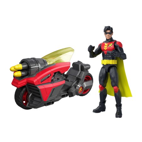 DC Comics DC Premier 6.5 Inch Batlink Robin Figure & Motorcycle Vehicle with Projectile Launch