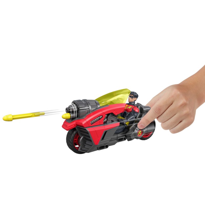 DC Comics DC Premier 6.5 Inch Batlink Robin Figure & Motorcycle Vehicle with Projectile Launch