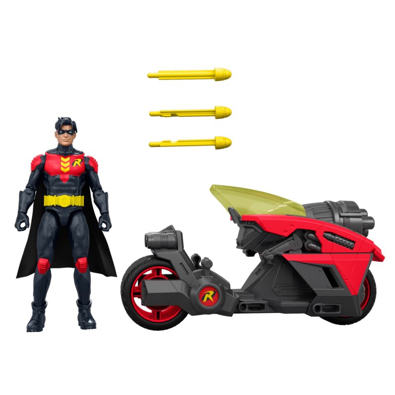 DC Comics DC Premier-Figurine Robin-16,5 cm avec moto Batlink
