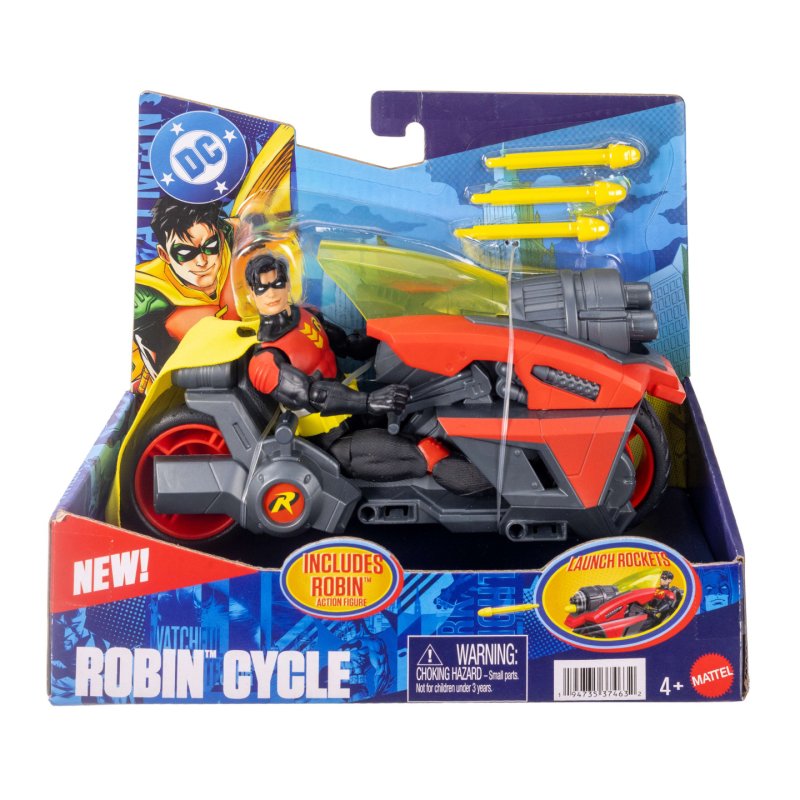 DC Comics DC Premier-Figurine Robin-16,5 cm avec moto Batlink