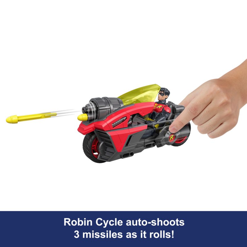 DC Comics DC Premier 6.5 Inch Batlink Robin Figure & Motorcycle Vehicle with Projectile Launch