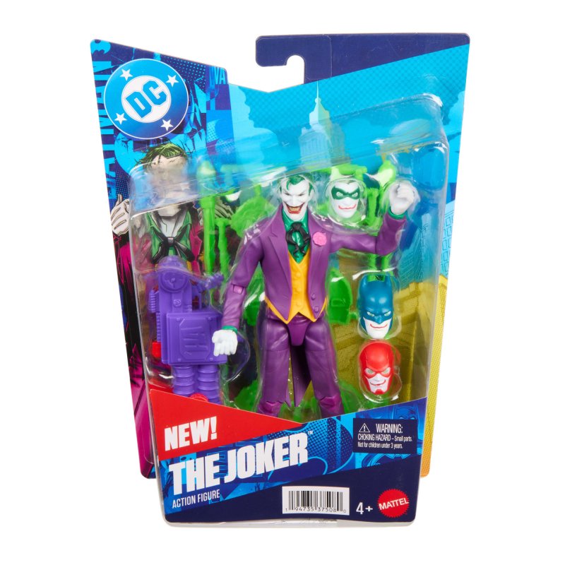Mattel DC Premier 6.5 Inch The Joker Action Figure Series 1, 22 Articulations, Chatter Teeth Weapon