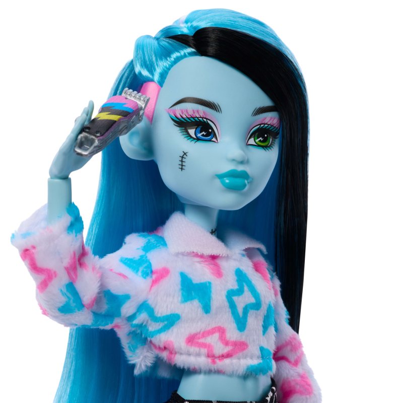 Monster High Self-Scare Secrets Frankie Stein Fashion Doll with 13 Realistic Accessories