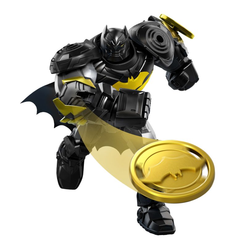 DC Comics DC Premier 6.5 Inch Oversized Armored Batman Feature Figure, Battle Disc Action, 8 Lights & Sounds