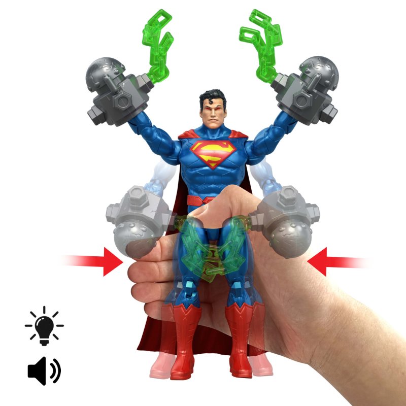 DC Comics DC Premier 6.5 Inch Heat Vision Superman Figure with Action, Lights & 10 Sounds, Posable