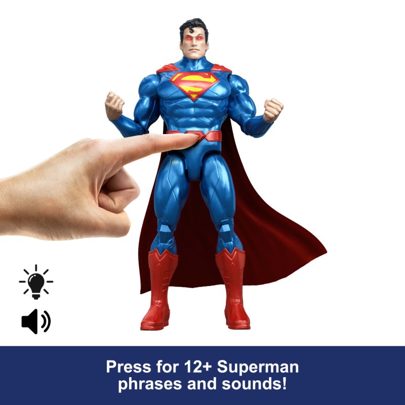 DC Comics DC Premier 6.5 Inch Heat Vision Superman Figure with Action, Lights & 10 Sounds, Posable
