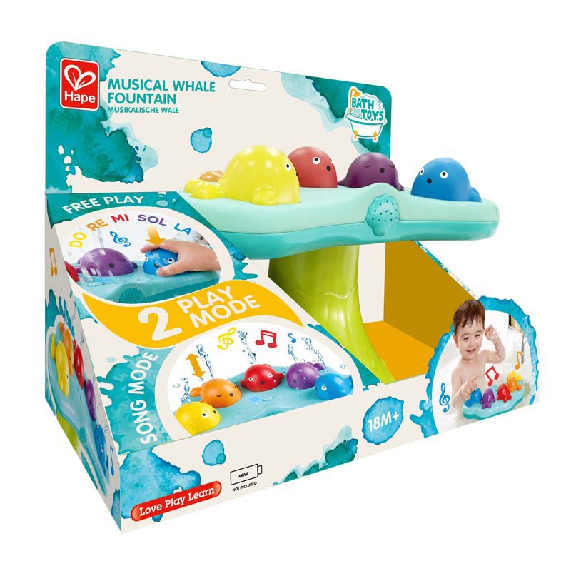 Hape Musical Whale Fountain Bath playset Multicolour