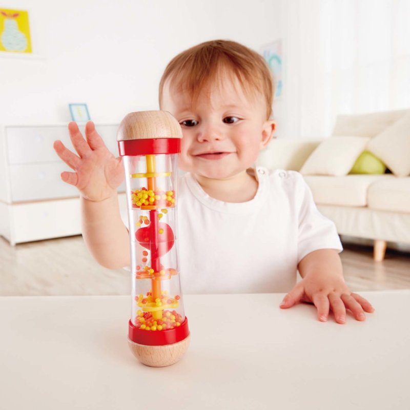 Hape Jouet d’éveil musical en bois - Bâton de pluie rouge - dès la naissance