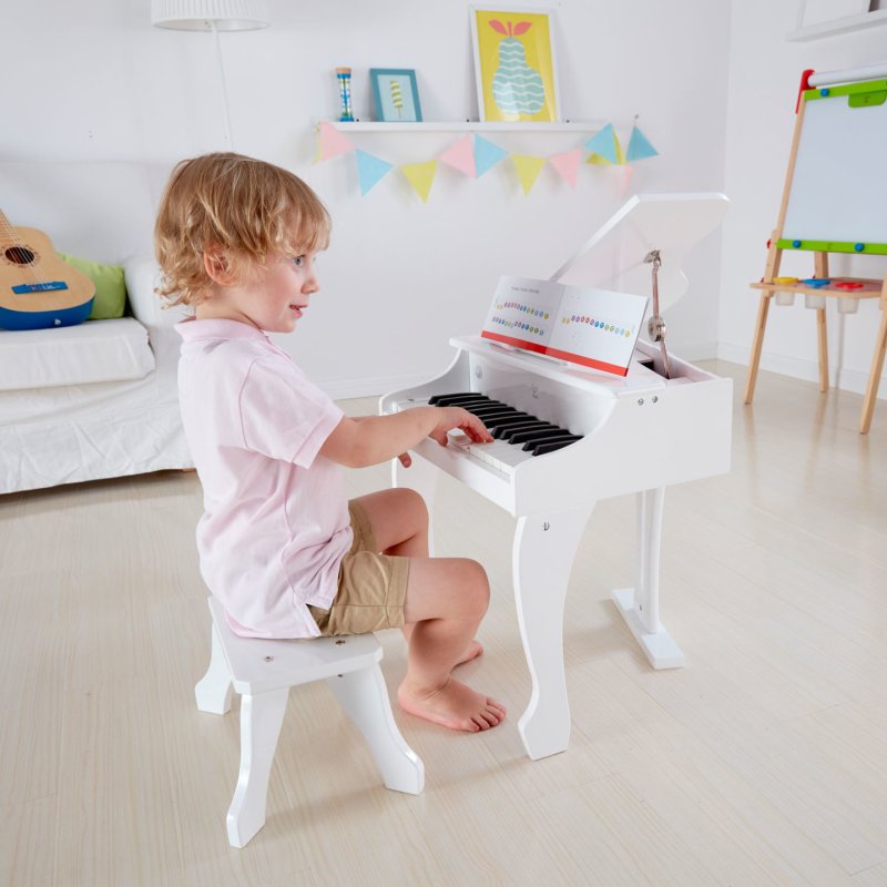 Piano à queue électronique blanc