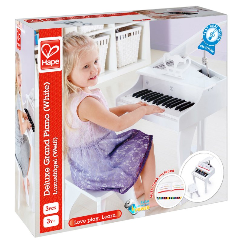 Piano à queue électronique blanc
