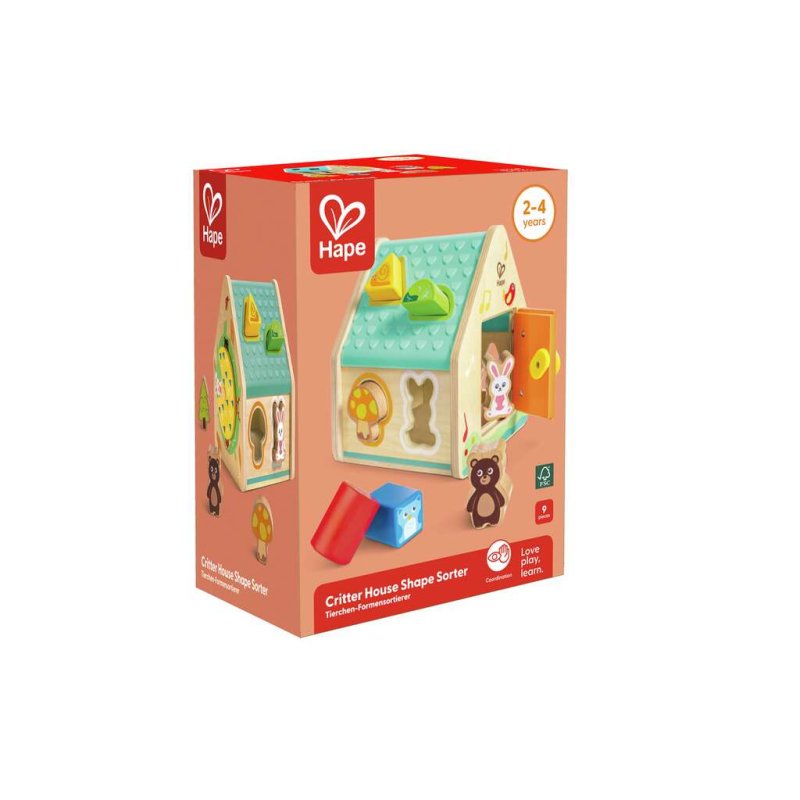 Hape Critter House Shape Sorter motor skills toy