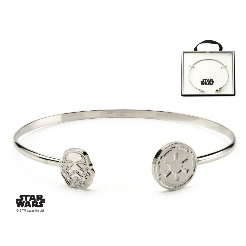 STAR WARS - Women's Stainless Steel Stormtrooper Cuff Bangle Bracelet