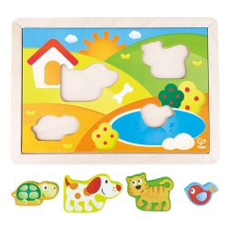 Hape E1601 puzzle Jeu de pousse-pousse 12 pièce(s) Animaux