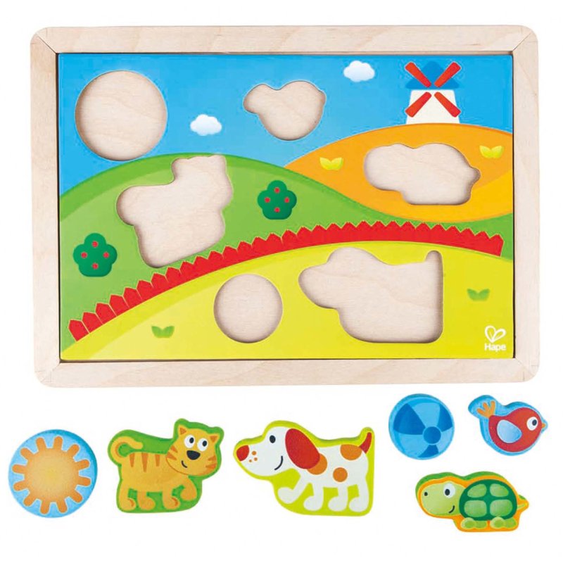 Hape E1601 puzzle Jeu de pousse-pousse 12 pièce(s) Animaux