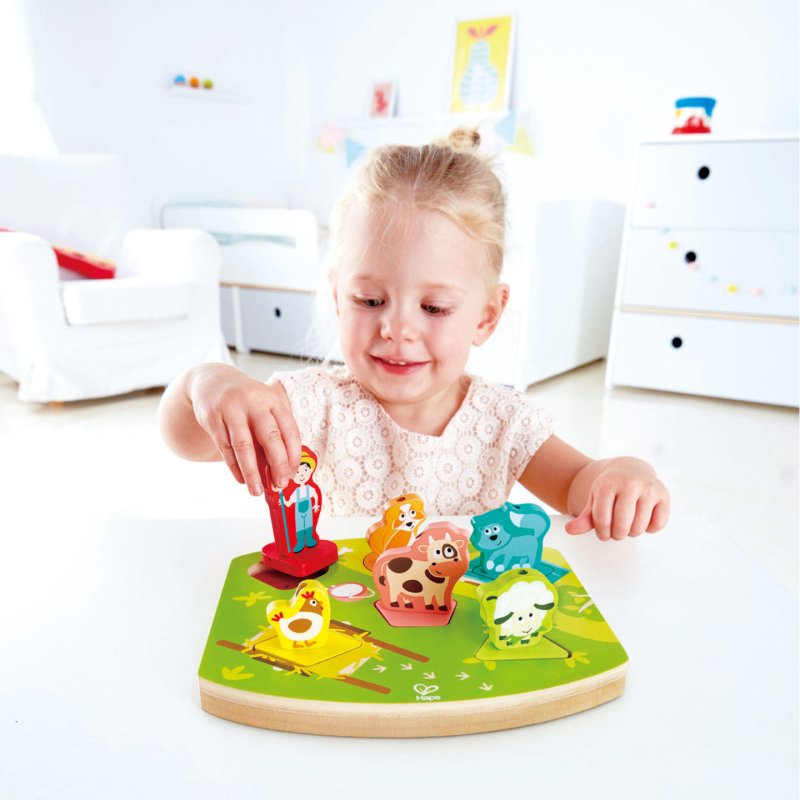 Hape E1614 puzzle Puzzle en cubes Animaux