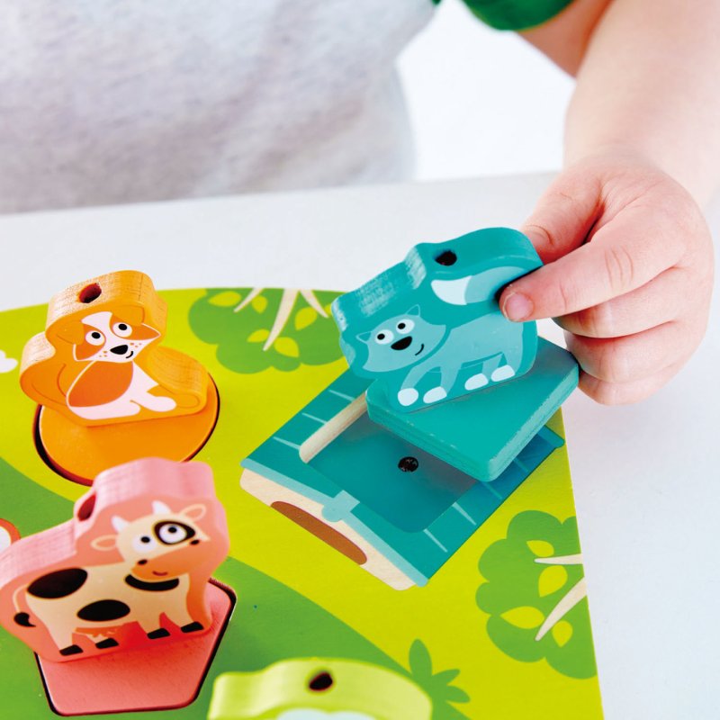 Hape E1614 puzzle Puzzle en cubes Animaux