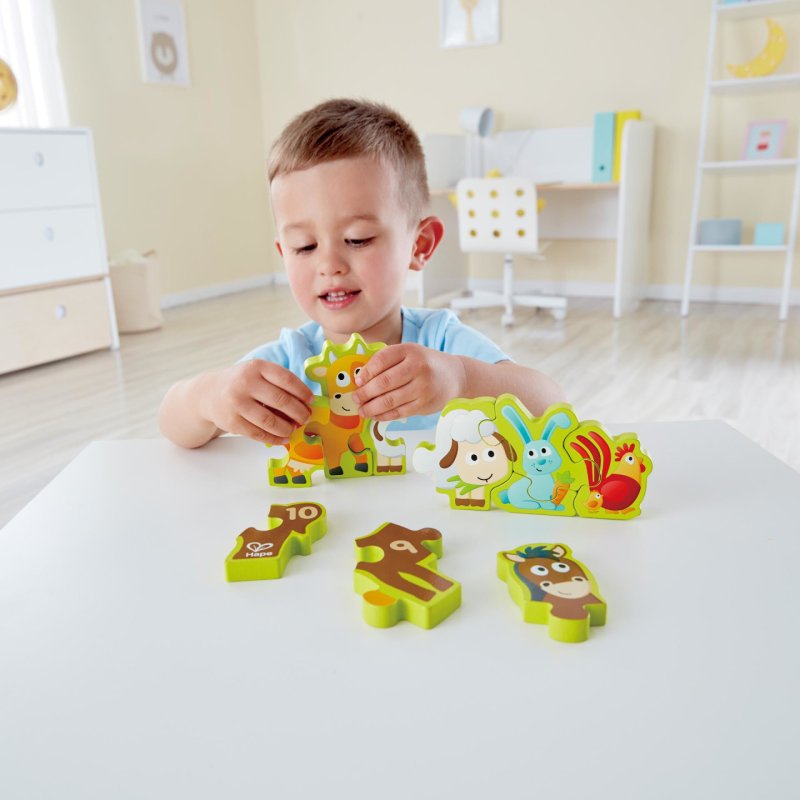 Hape Numbers & Farm Animals Shape puzzle 10 pc(s)