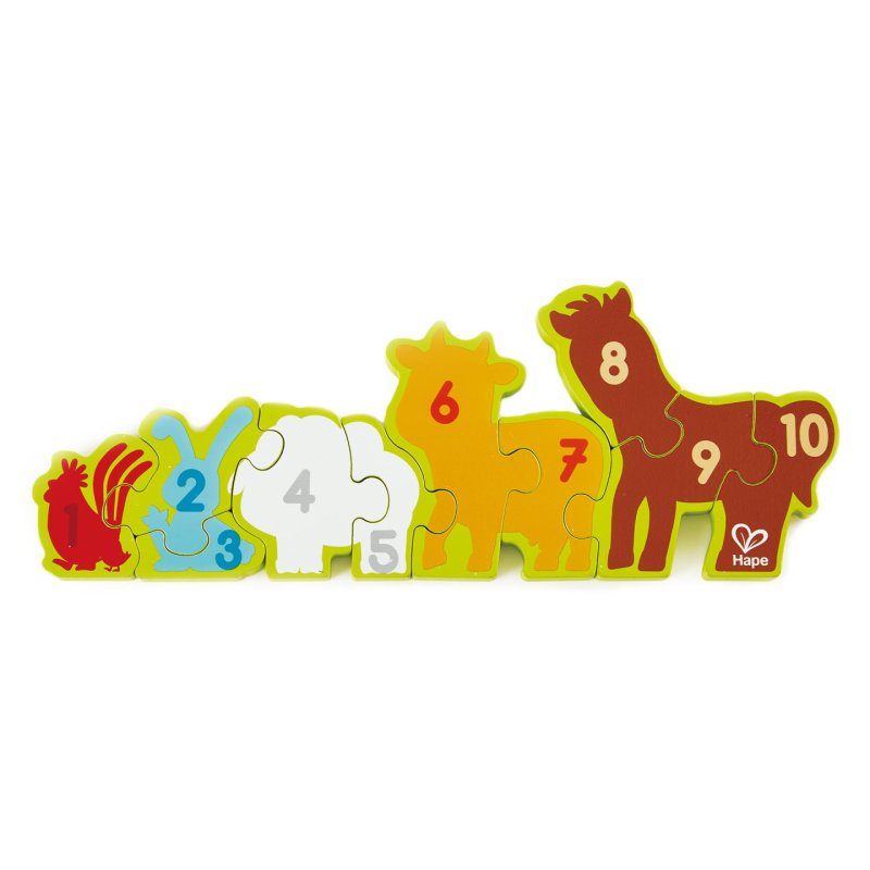 Puzzle chiffres et animaux de la ferme