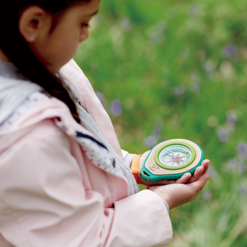 Hape Jeu d’extérieur exploration en bambou Nature Fun - Ensemble boussole - dès 4 ans et 