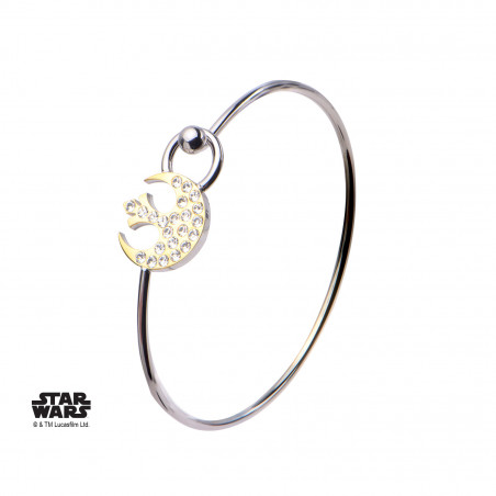 STAR WARS - Rebel Alliance Symbol with Clear Gem Bangle Bracelet