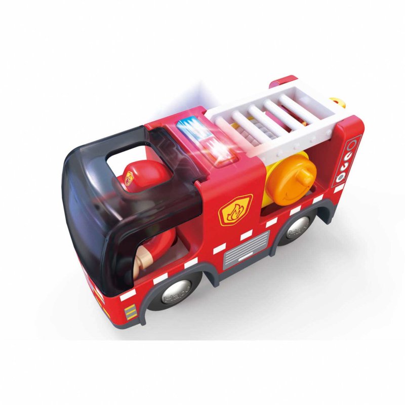 Camion de pompiers avec sirène