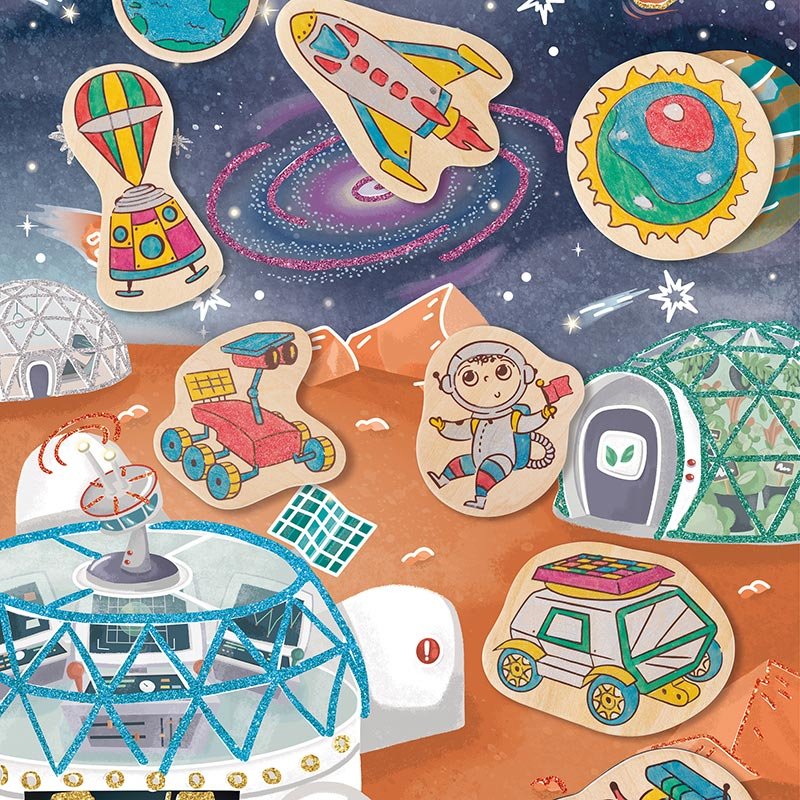 Aimants de l'espace à colorier