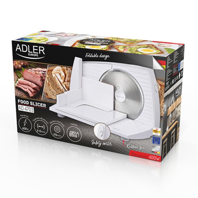 Adler AD 4703 trancheuse Electrique 150 W Blanc Plastique