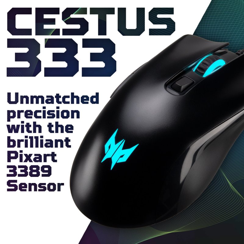 Acer Predator Cestus 333 souris Gaming Droitier USB Type-A 16000 DPI