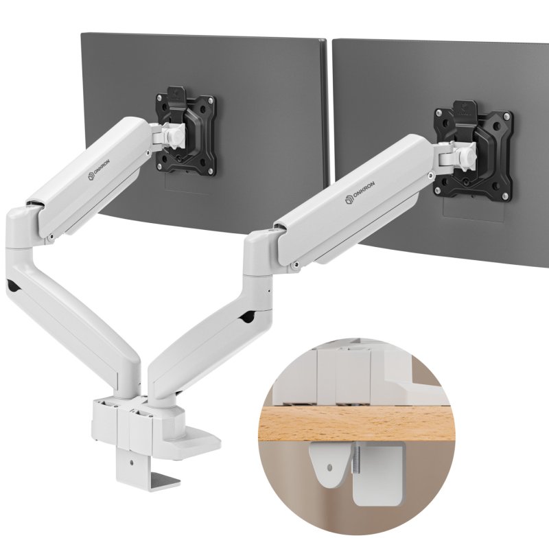 ONKRON G160-BW support d'écran plat pour bureau 81,3 cm (32") Blanc, Noir