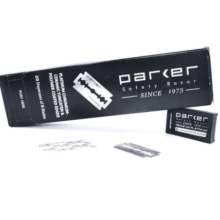 Parker Safety Razor Double Edge Safety Razor Blades Premium Platinum Stainless Steel with PTFE Tungsten and Chromium