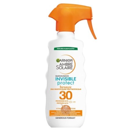 Garnier Ambre Solaire Protection Spray Invisible Protects Bronze Face and Body Invisible on All Skin Types High SPF 30