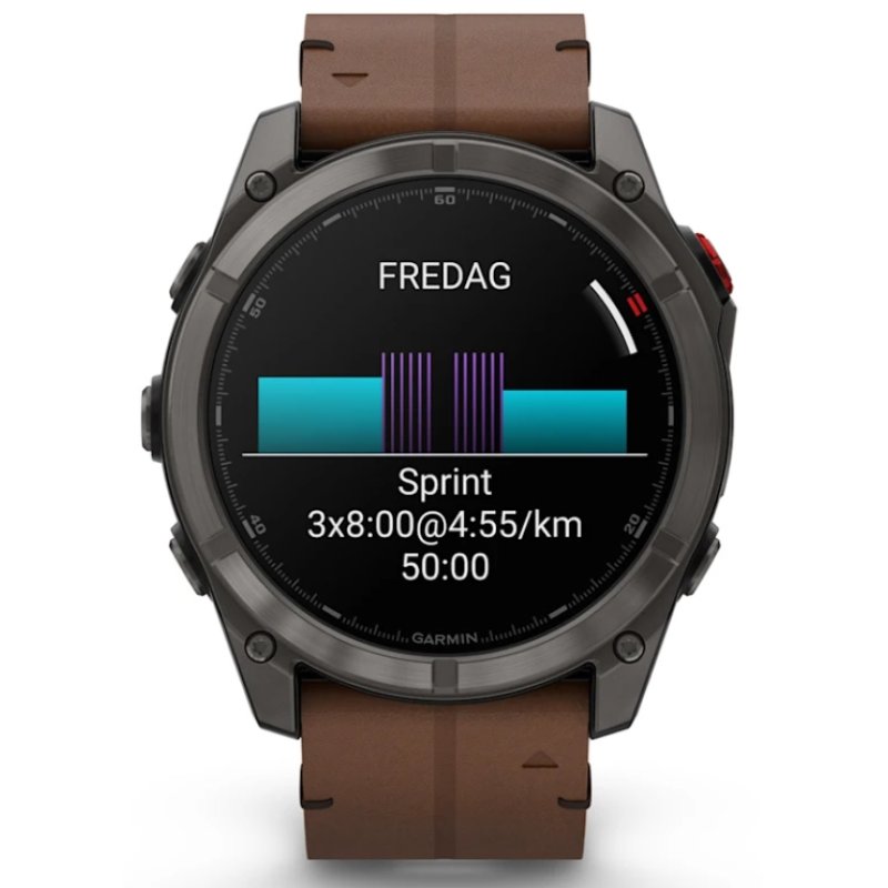 Garmin fēnix 8 Pro 3,56 cm (1.4") AMOLED 51 mm Numérique 454 x 454 pixels Écran tactile Gris, Titane Wifi GPS