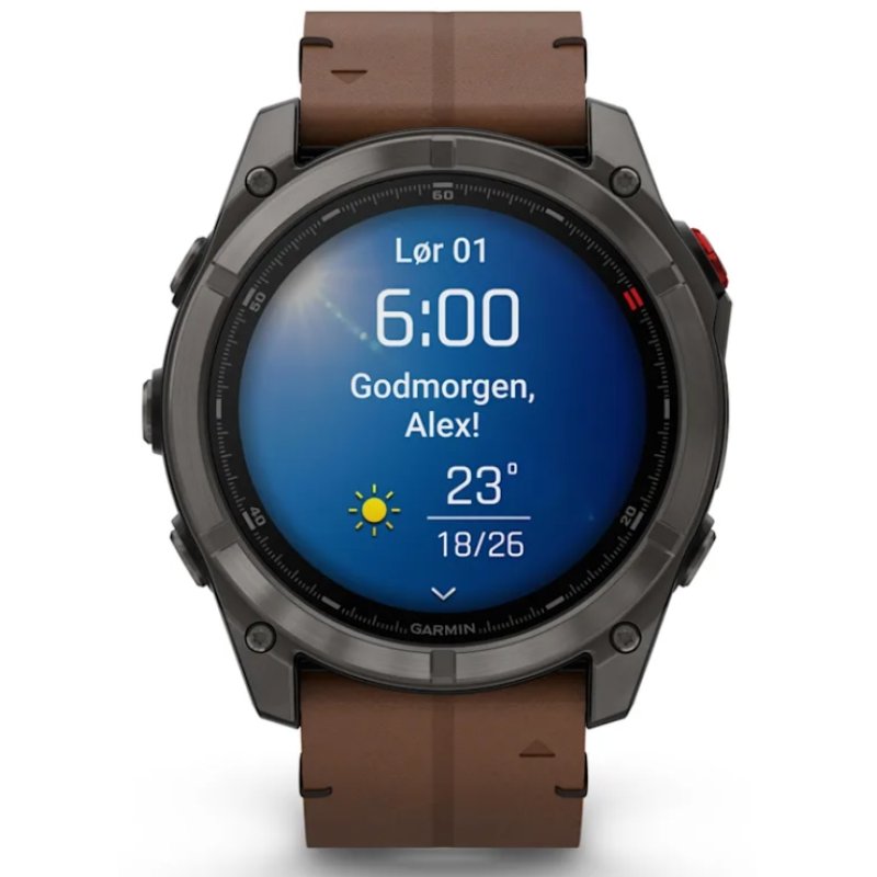 Garmin fēnix 8 Pro 3.56 cm (1.4") AMOLED 51 mm Digital 454 x 454 pixels Touchscreen Grey, Titanium Wi-Fi GPS