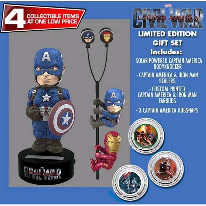 Polymark Captain America Cw Set Fig+Ecouteurs+Clips