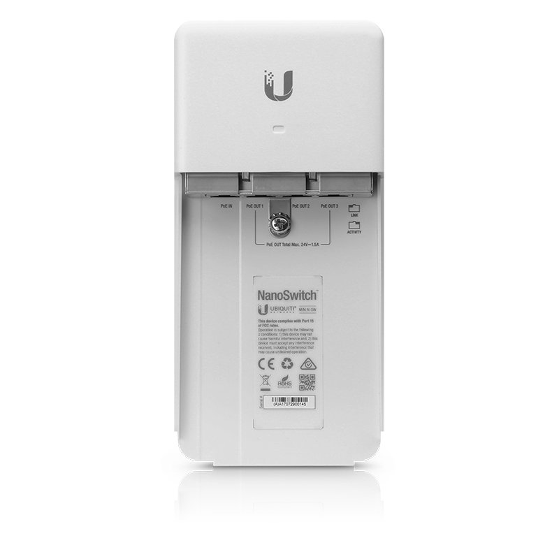 Ubiquiti NanoSwitch Gigabit Ethernet (10/100/1000) Connexion Ethernet, supportant l'alimentation via ce port (PoE) Blanc